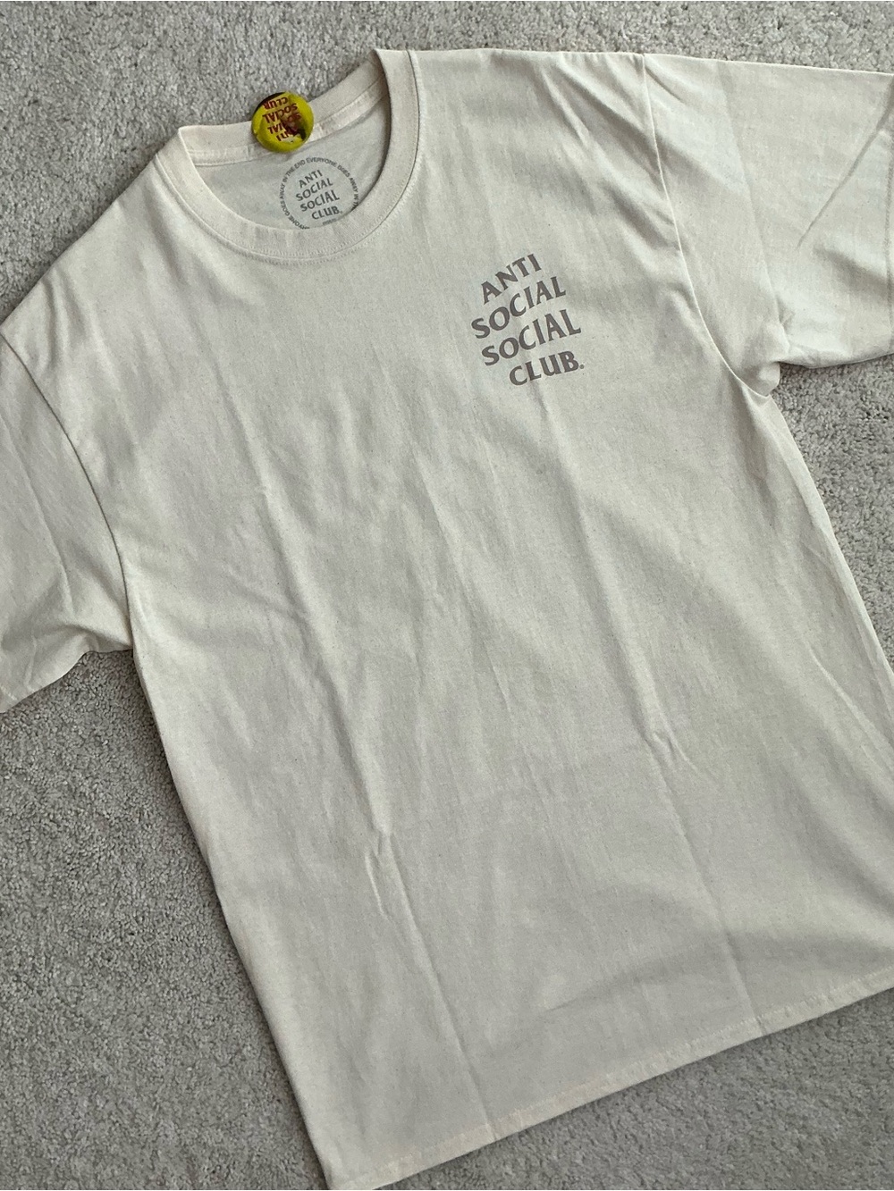 Anti Social Social Club Cream Short Sleeve Logo T-Shirt